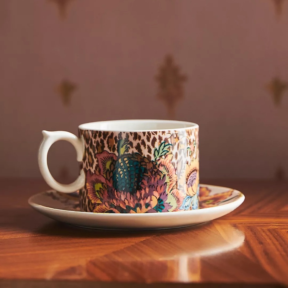 NWT Anthropologie House of Hackney Teacup and Saucer Set